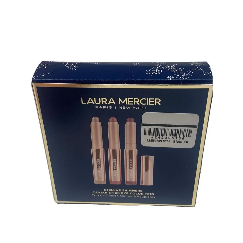 Laura Mercier Holiday Stellar Shimmers Caviar Stick Eye Color Trio Eyeshadow New_2